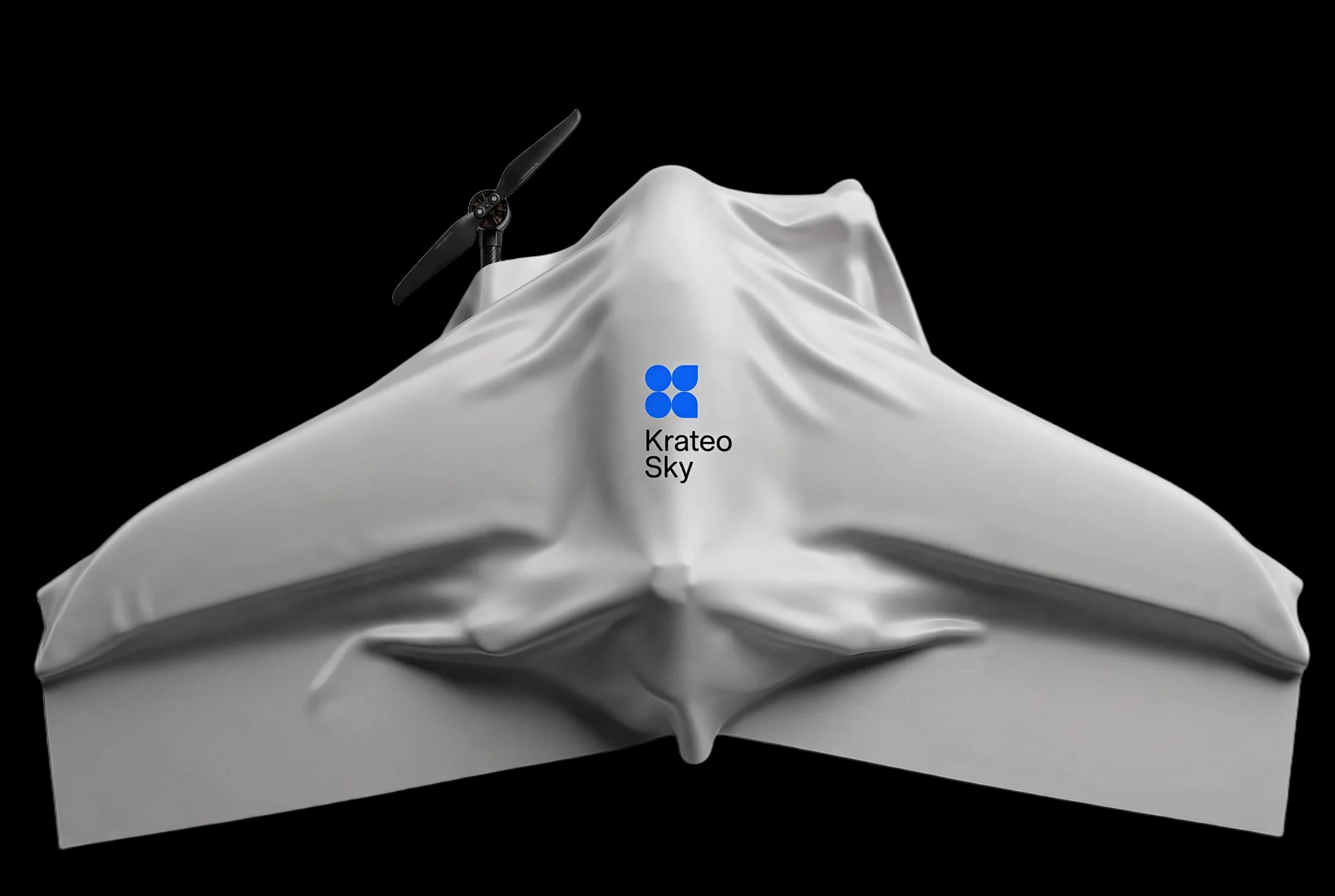 KrateoSky shrouded autonomous drone in flight over terrain